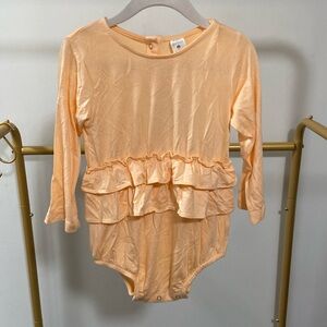 NWT Kate Quinn Bamboo Orange Double Ruffle Bodysuit | Size 18-24 months